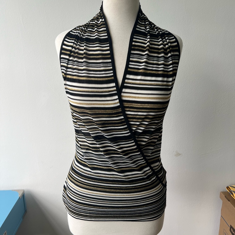 Gucci Women’s Sleeveless Striped Wrap Top